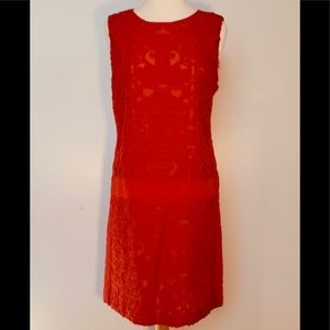 Marc Cain Midi Lace Dress, cut-out lace, size 10
